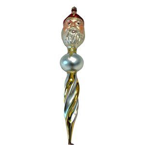 Vintage 1992 Christopher Radko MERLIN SANTA Christmas Ornament Icicle Twist